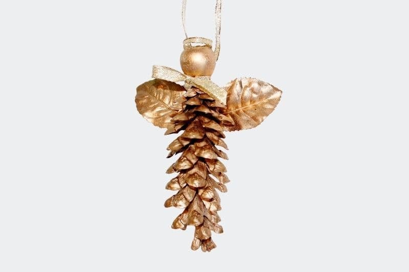 Gold pine cone angel