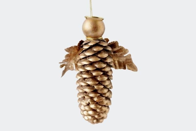 Gold pine cone angel