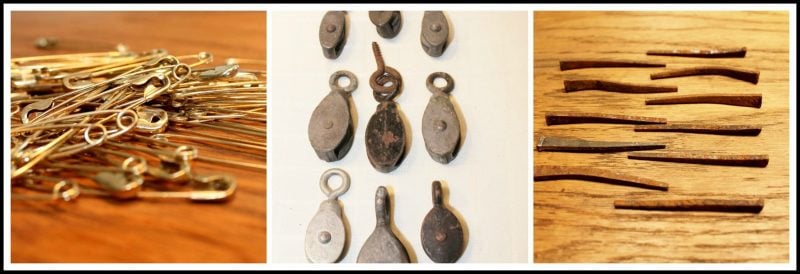 collage of vintage steam punk altered art supplies