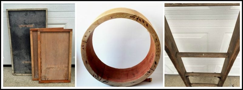 vintage wooden things collage