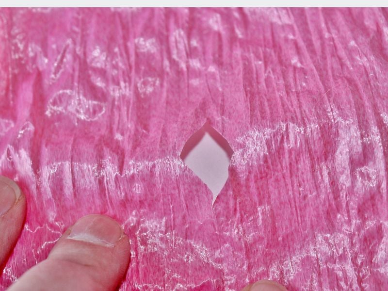 Diamond shape in center of raffia dress (2) Diamond cut out of center of raffia