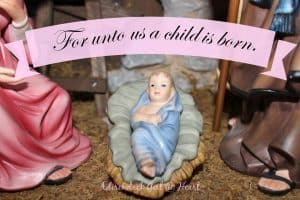 Nativity scene: Jesus in the manger