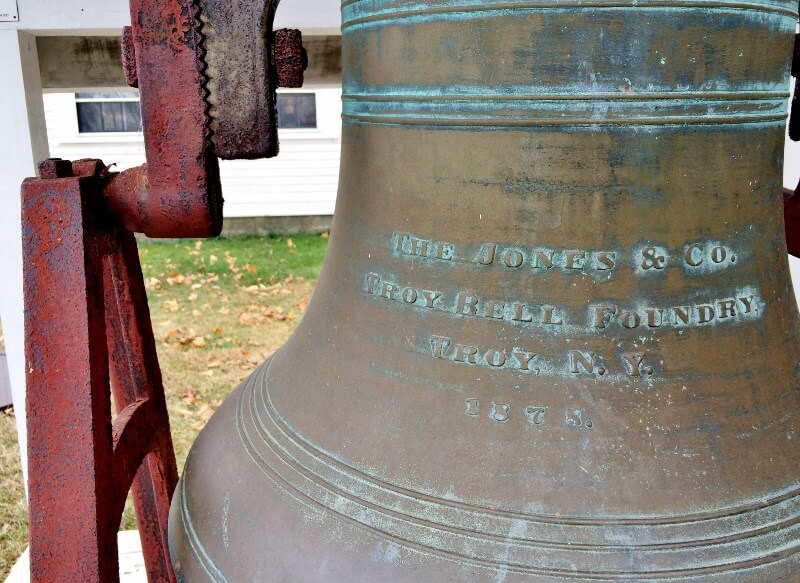 Close up of large brass bell