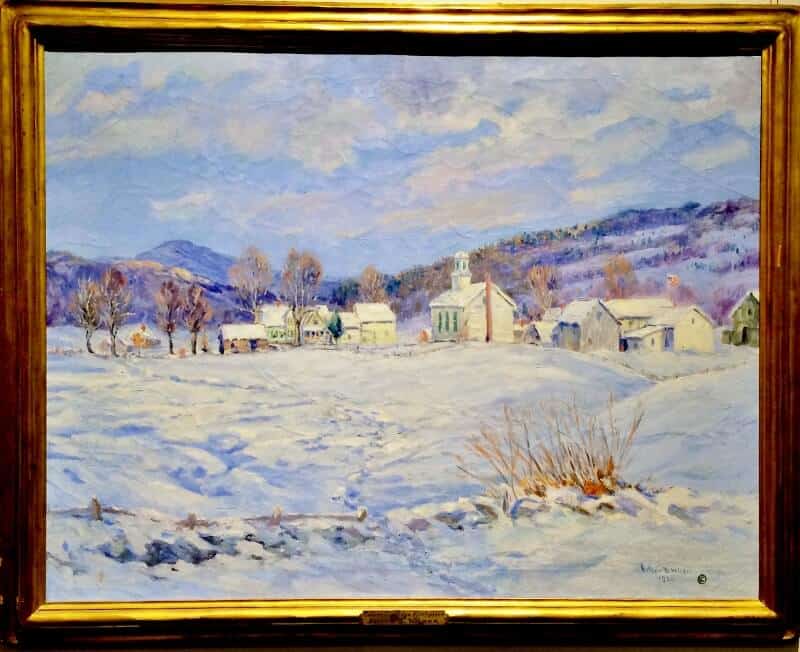 Beautiful snowy landscape painting