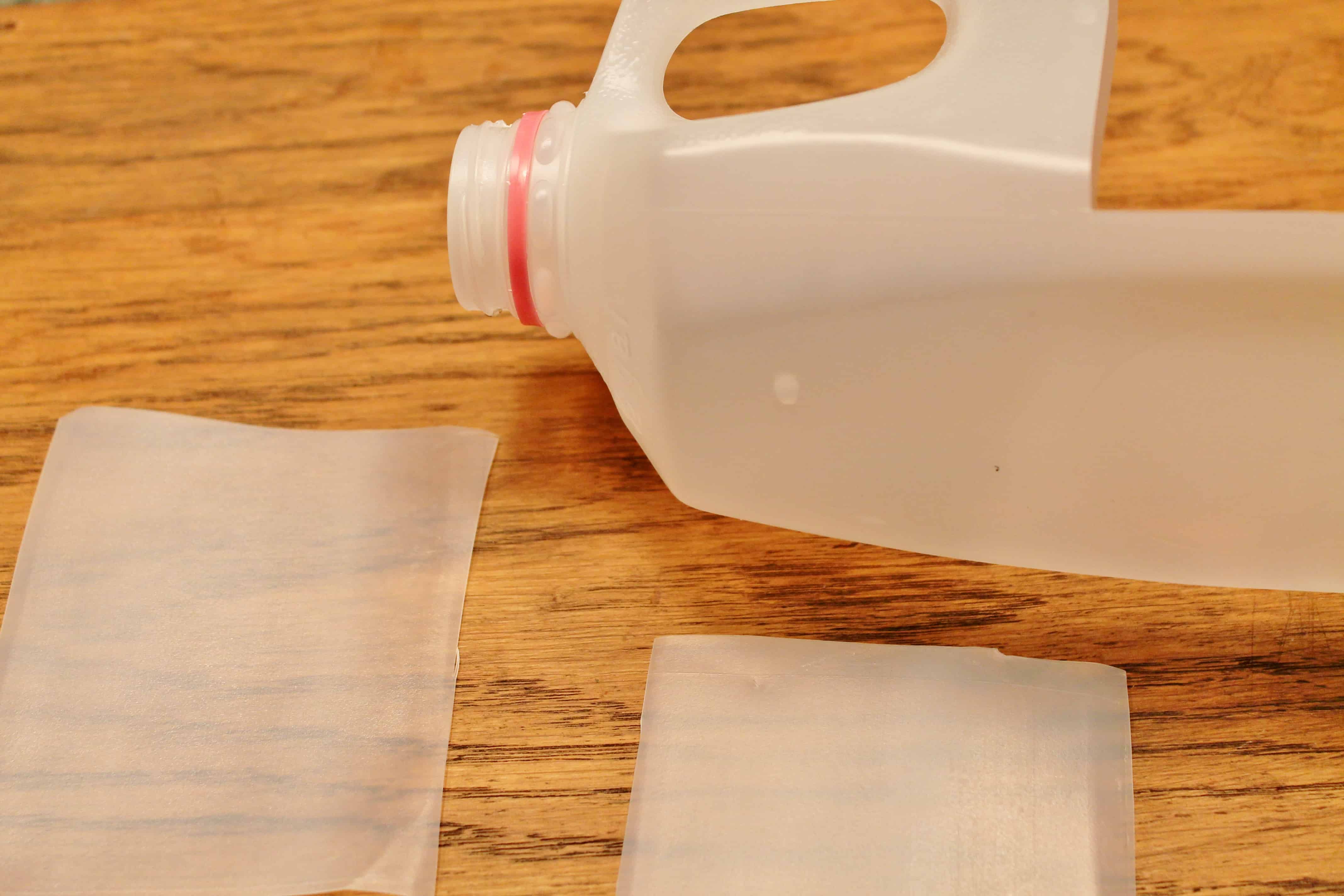 Milk carton and pieces for stenciling