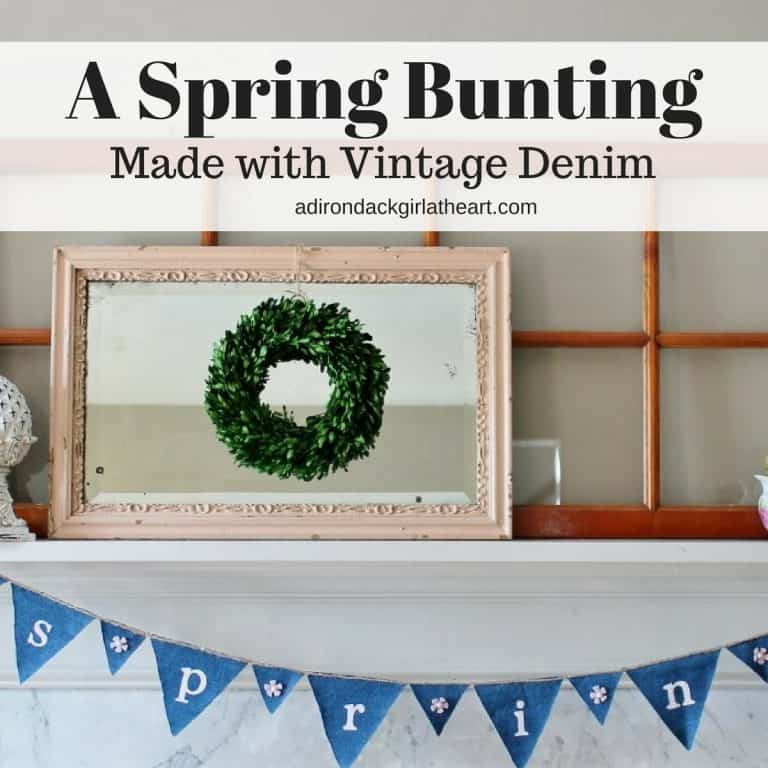 A Spring Bunting Made with Vintage Denim adirondackgirlatheart.com