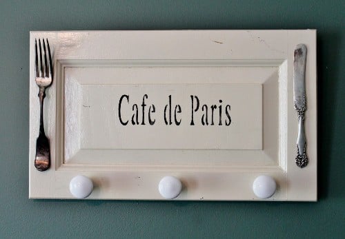 From Old Cupboard Door to Vintage Hanging Rack