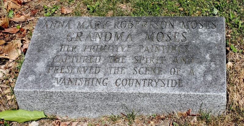 Grandma moses' cemetery placque