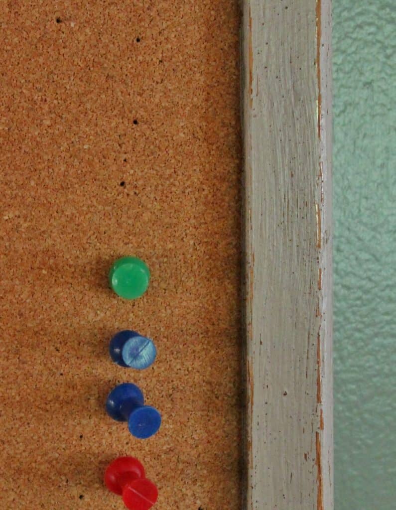 close up of gray chalk paint on frame