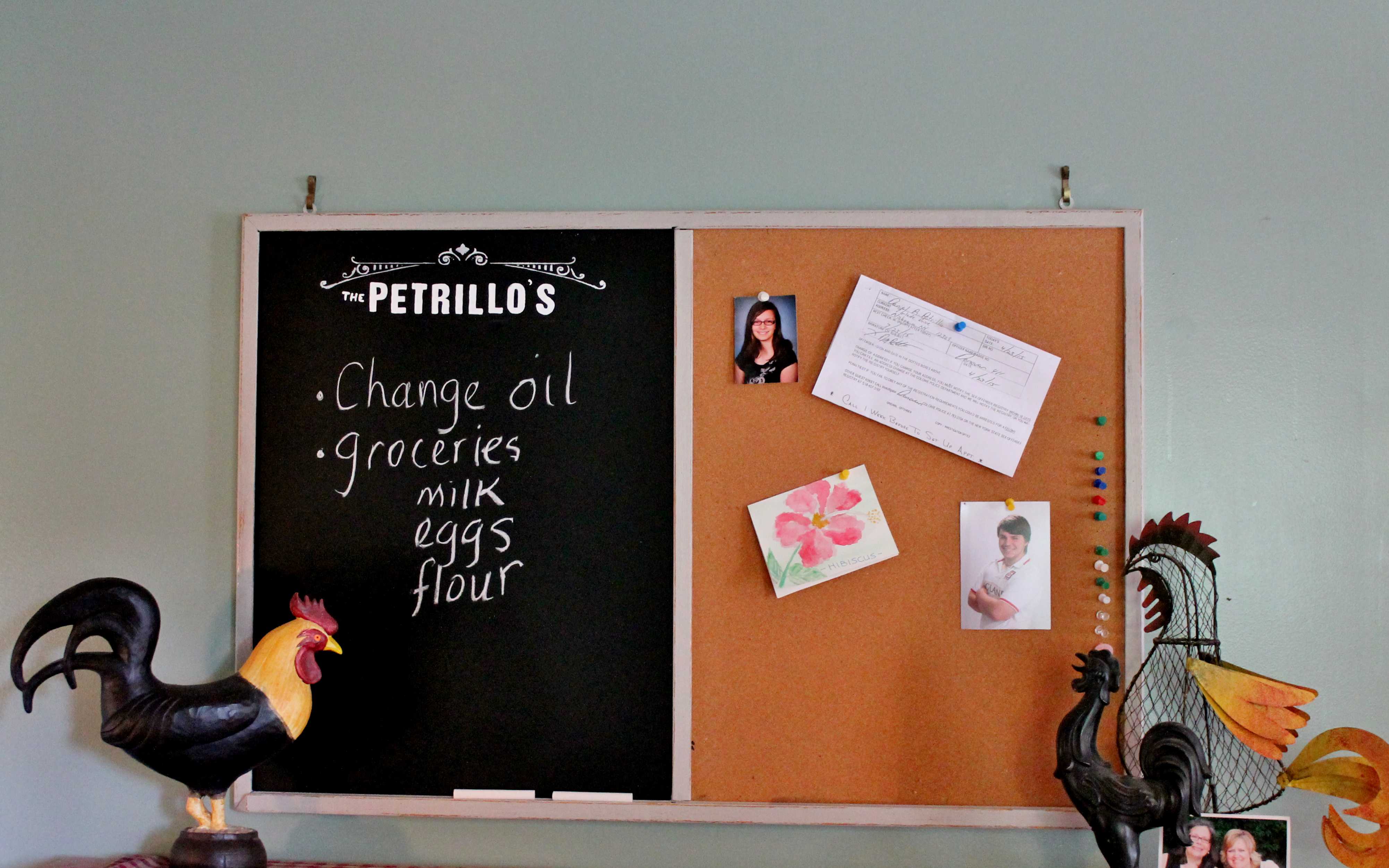 Revamped & Personalized Chalkboard/Bulletin Board • Adirondack Girl Heart