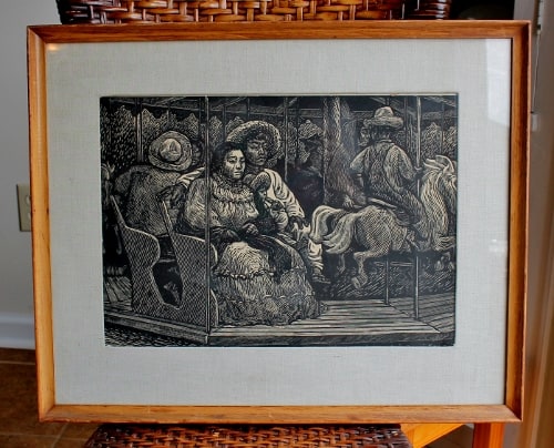vintage wood-cut print