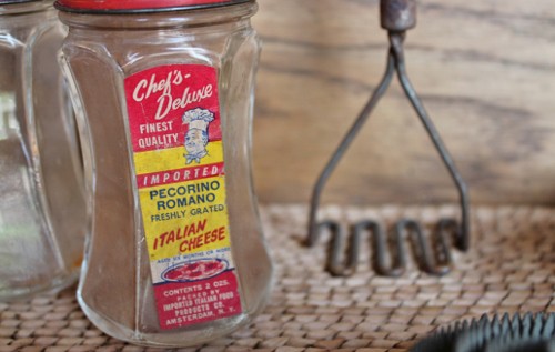 vintage grated cheese jar