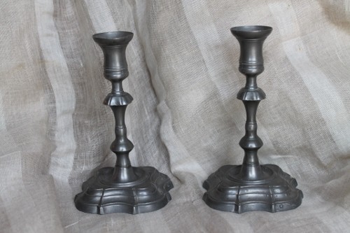 vintage pewter candle sticks