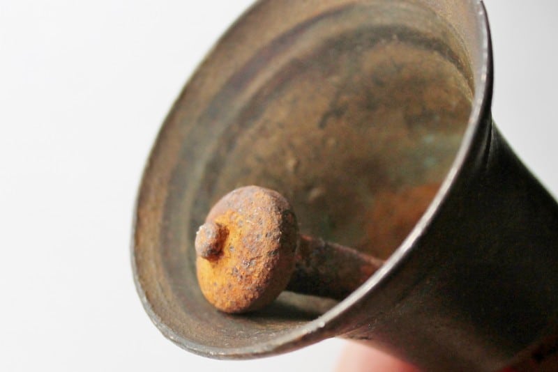inside of antique bell