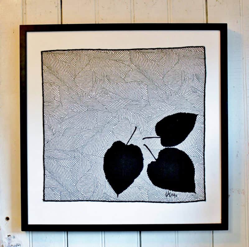 Vintage framed Vera Neumann napkin adirondackgirlatheart.com