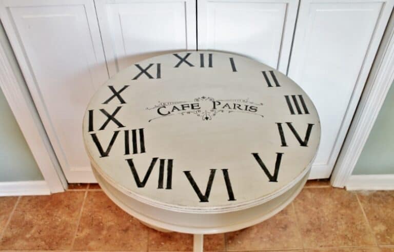 Giving a Side Table a Clock Face Makeover • Adirondack Girl @ Heart