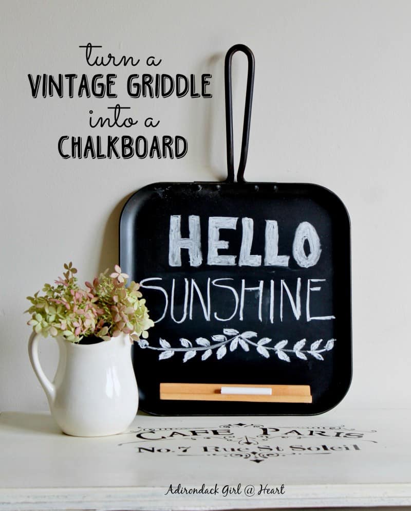 Turn a vintage griddle into a chalkboard