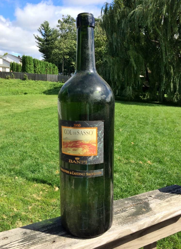 oversized wine bottle