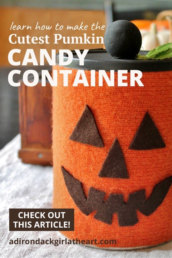 Learn how to make the cutest pumpkin candy container