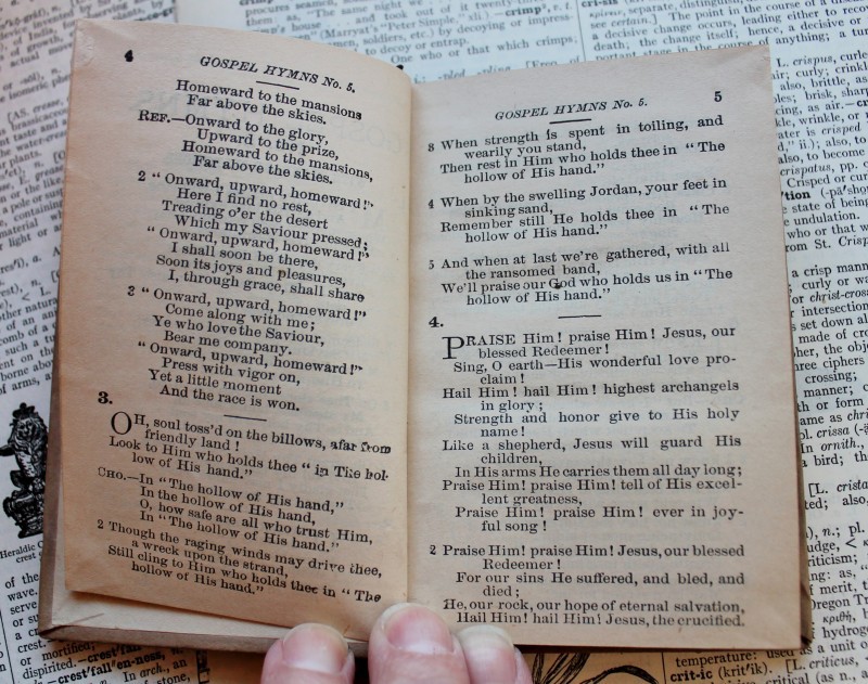 inside the antique hymn book