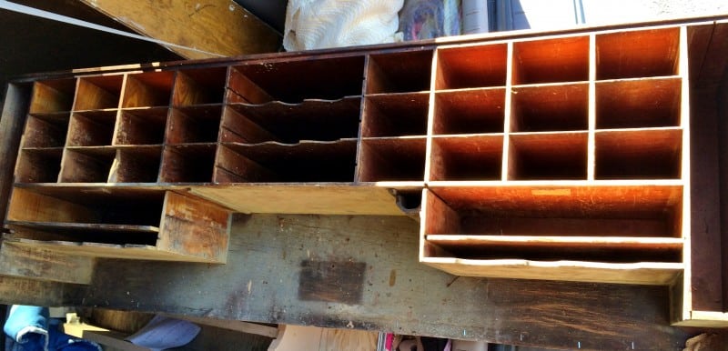 vintage postal sorting cabinet