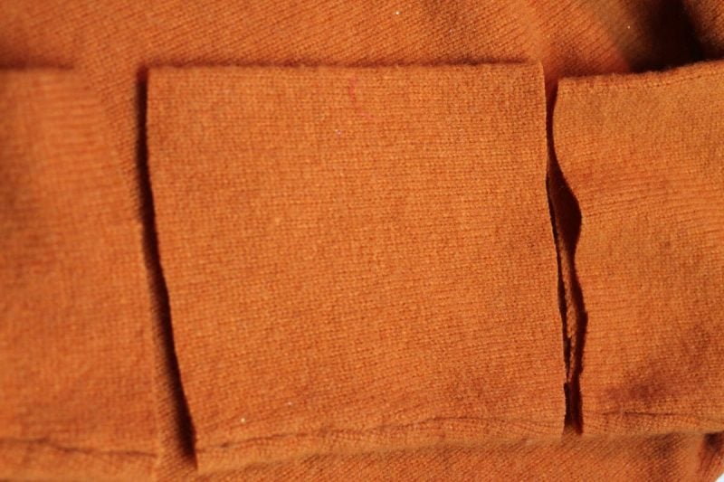 How to cut sweater to make pumpkins