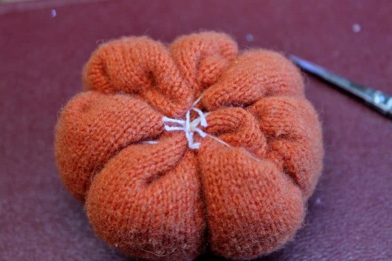 Sewing top of pumpkin