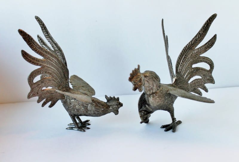 Vintage British pair of roosters