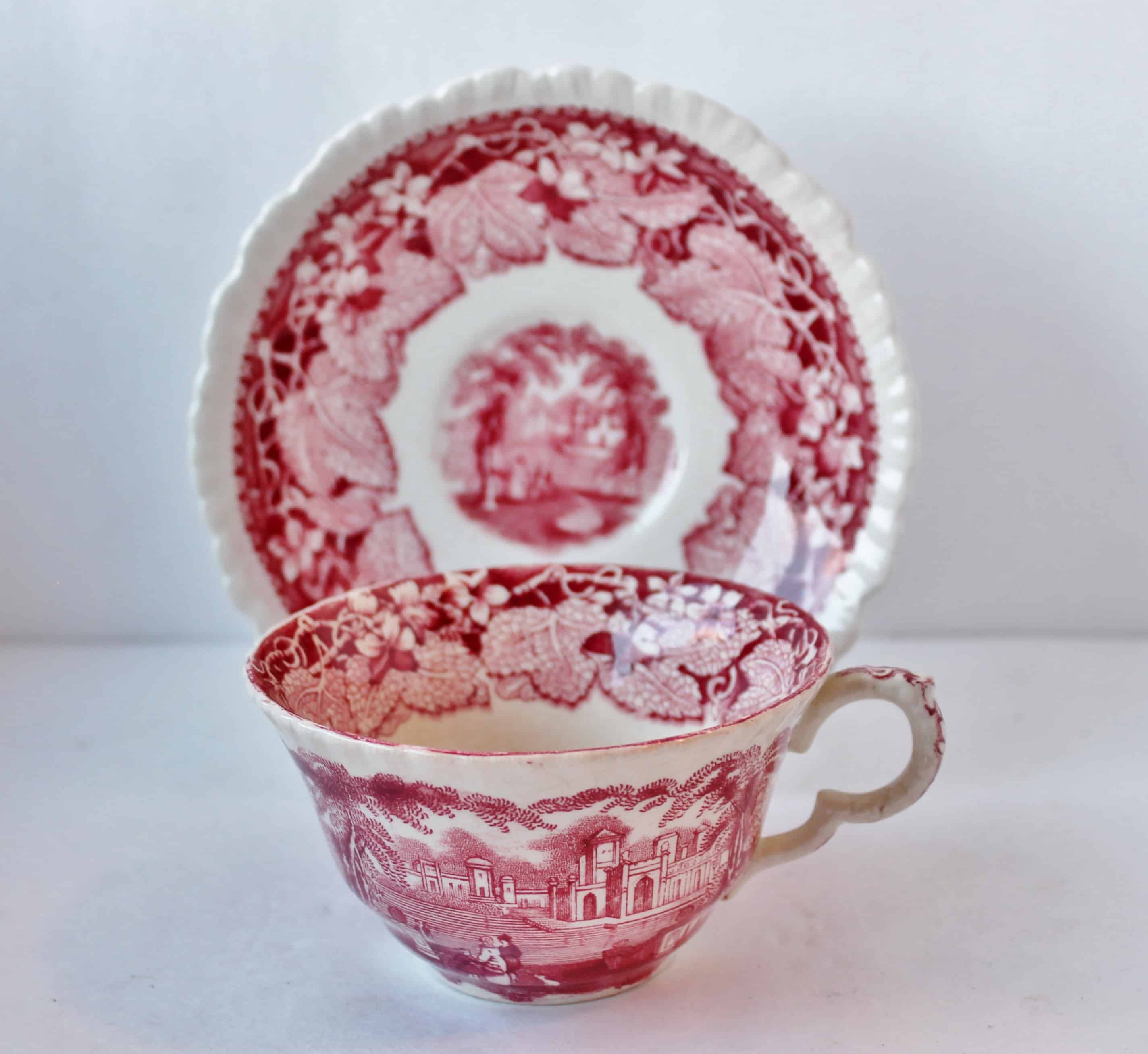 Vintage Masons Red Transferware Cup and Saucer