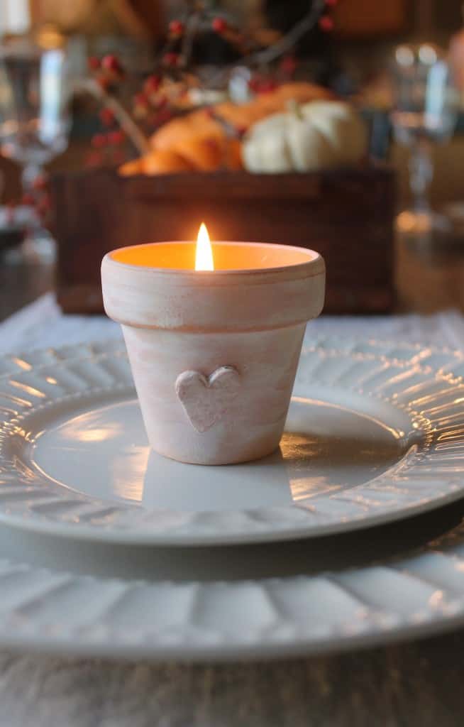 Thanksgiving Terra Cotta Votive Holder at Adirondack Girl @ Heart