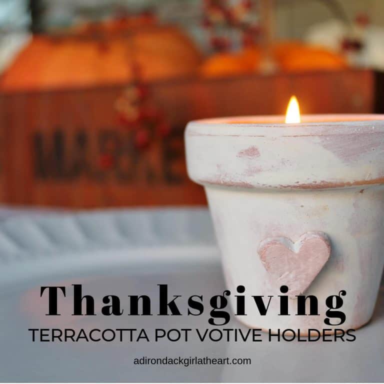 Thanksgiving Terracotta Pot Votive Holders adirondackgirlatheart.com