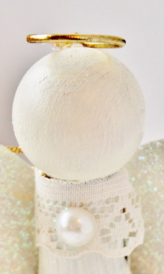 Toilet Paper Tube Angel close up Angel head with halo