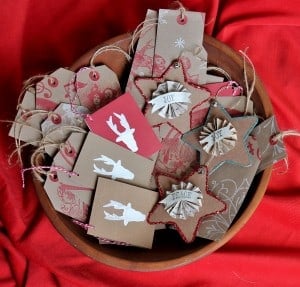 Bowl of Christmas Tags