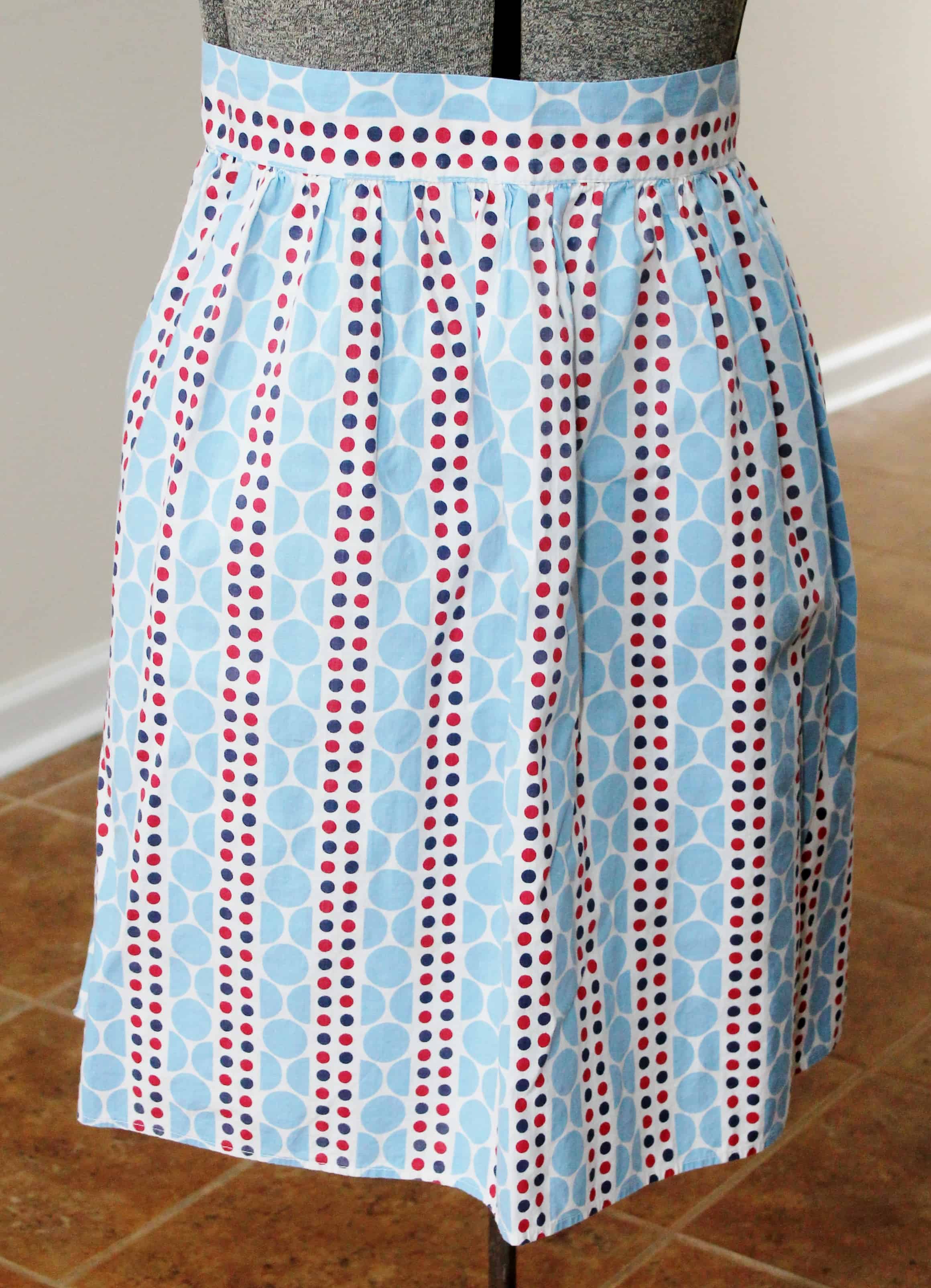 Pretty vintage aqua and red apron