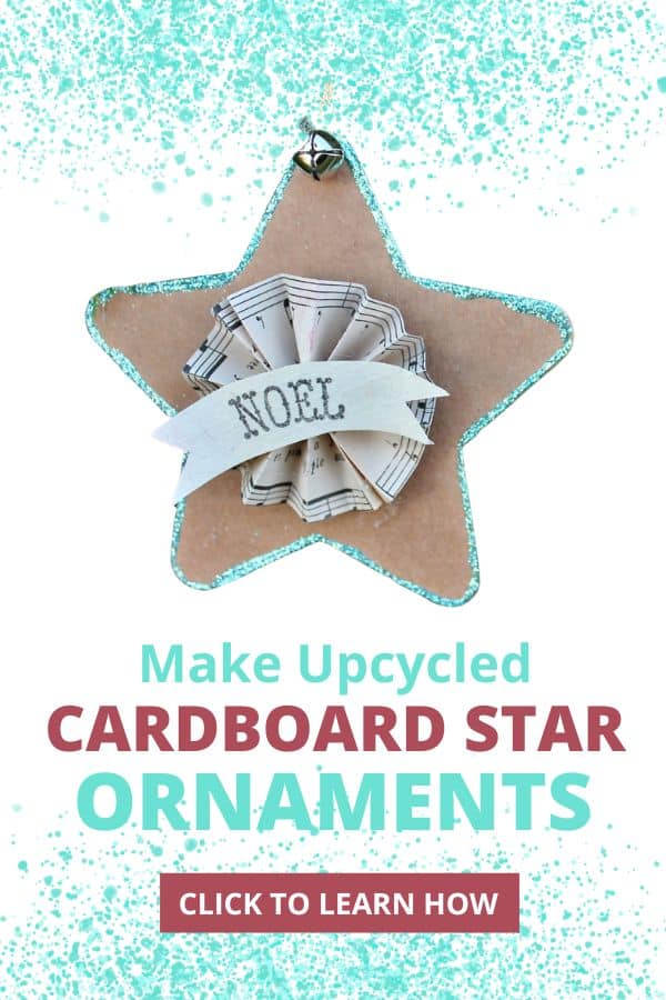 Make Upcycled cardboard star ornaments
