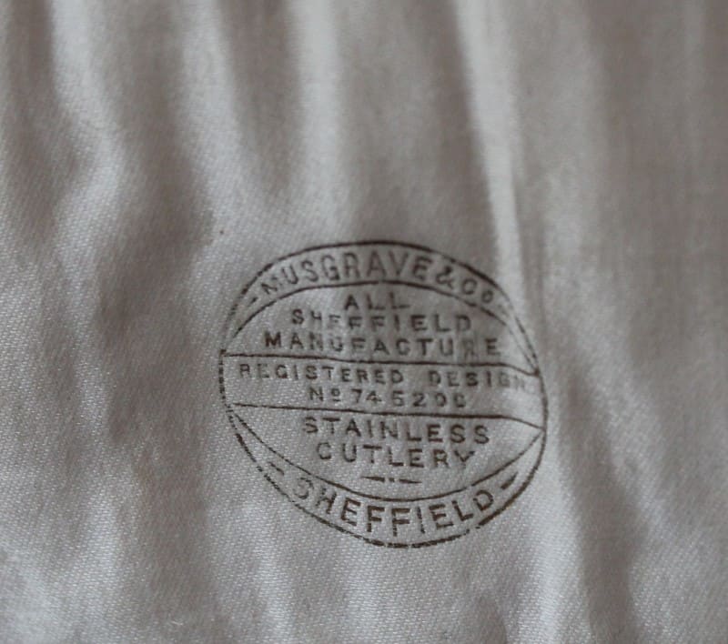 Mark on inside of flatware box