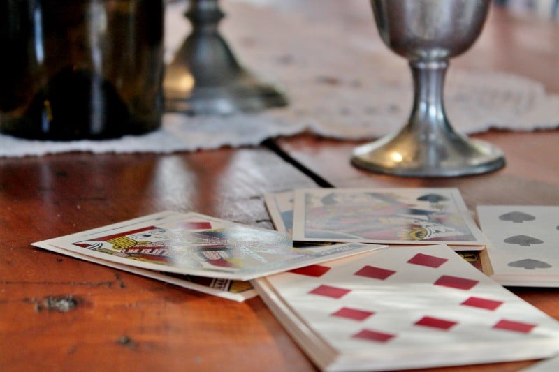 Playing cards at Lasell Hall