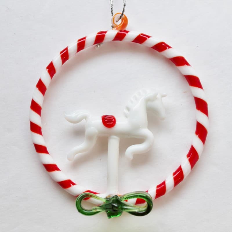 Blown Glass horse Christmas ornament