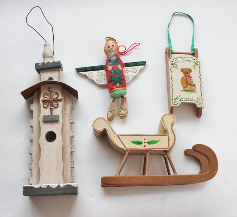Vintage Wooden Christmas Ornaments