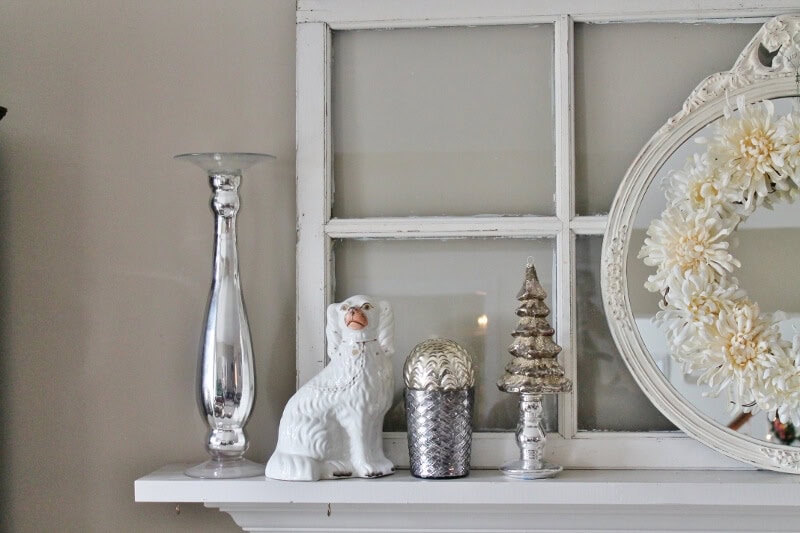 half of the winter white mantel