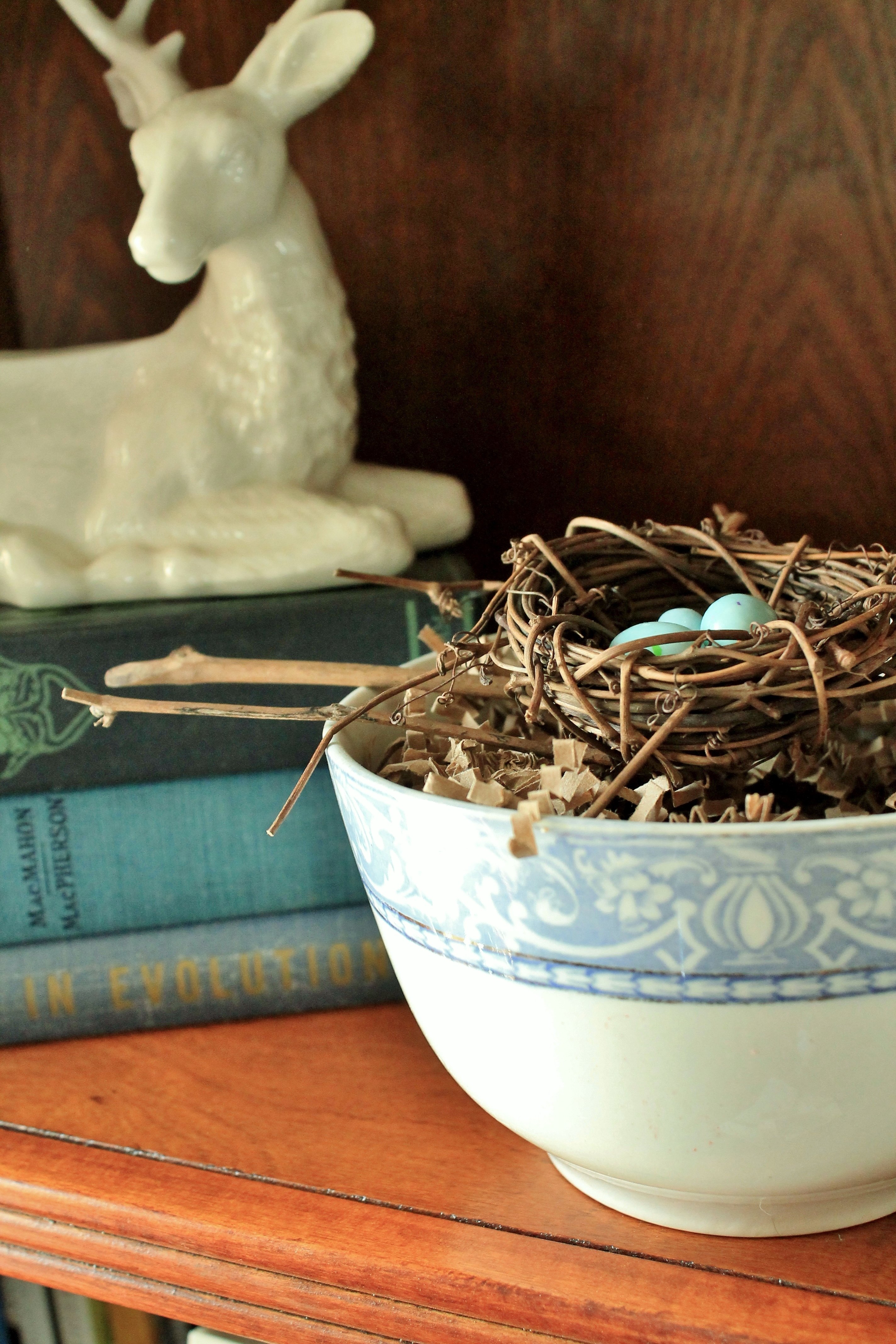 Vintage transferware bowl with nest