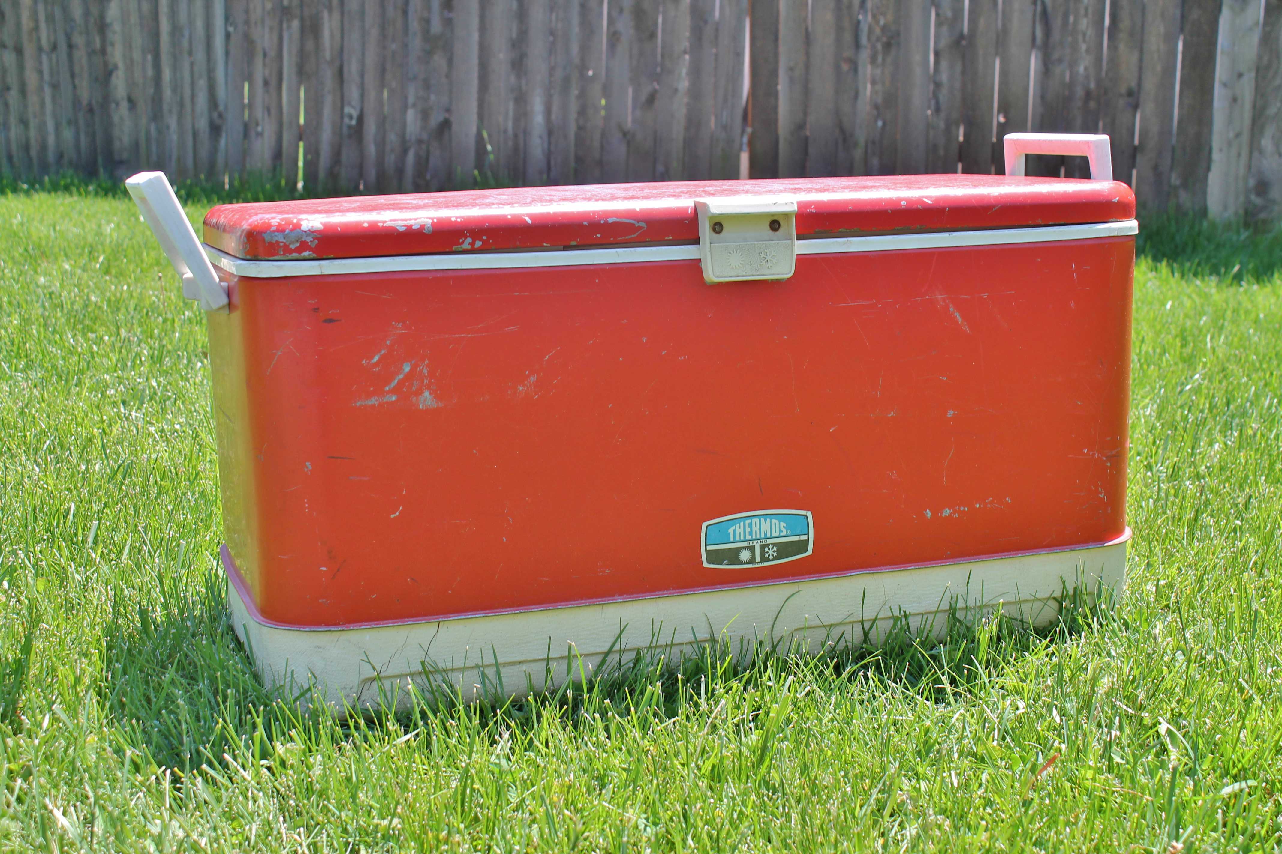 Vintage red cooler