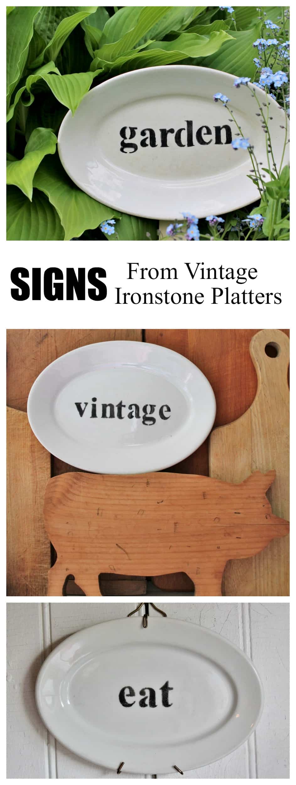 Signs from Vintage Ironstone Platters