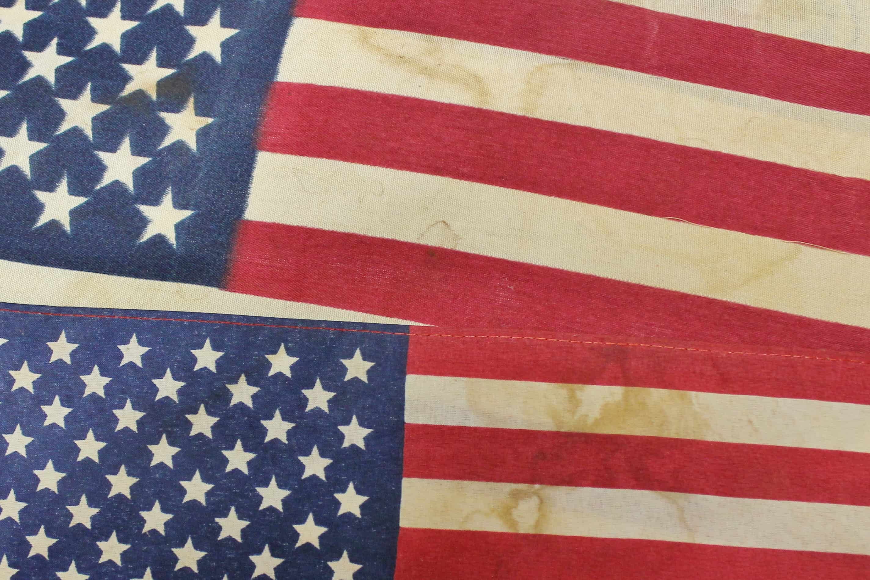 Closeup of Tea Dyed Flags