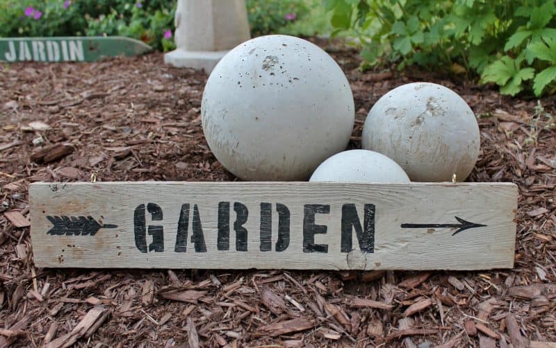Garden sign with orbs