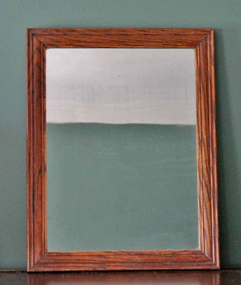 Oak framed vintage mirror