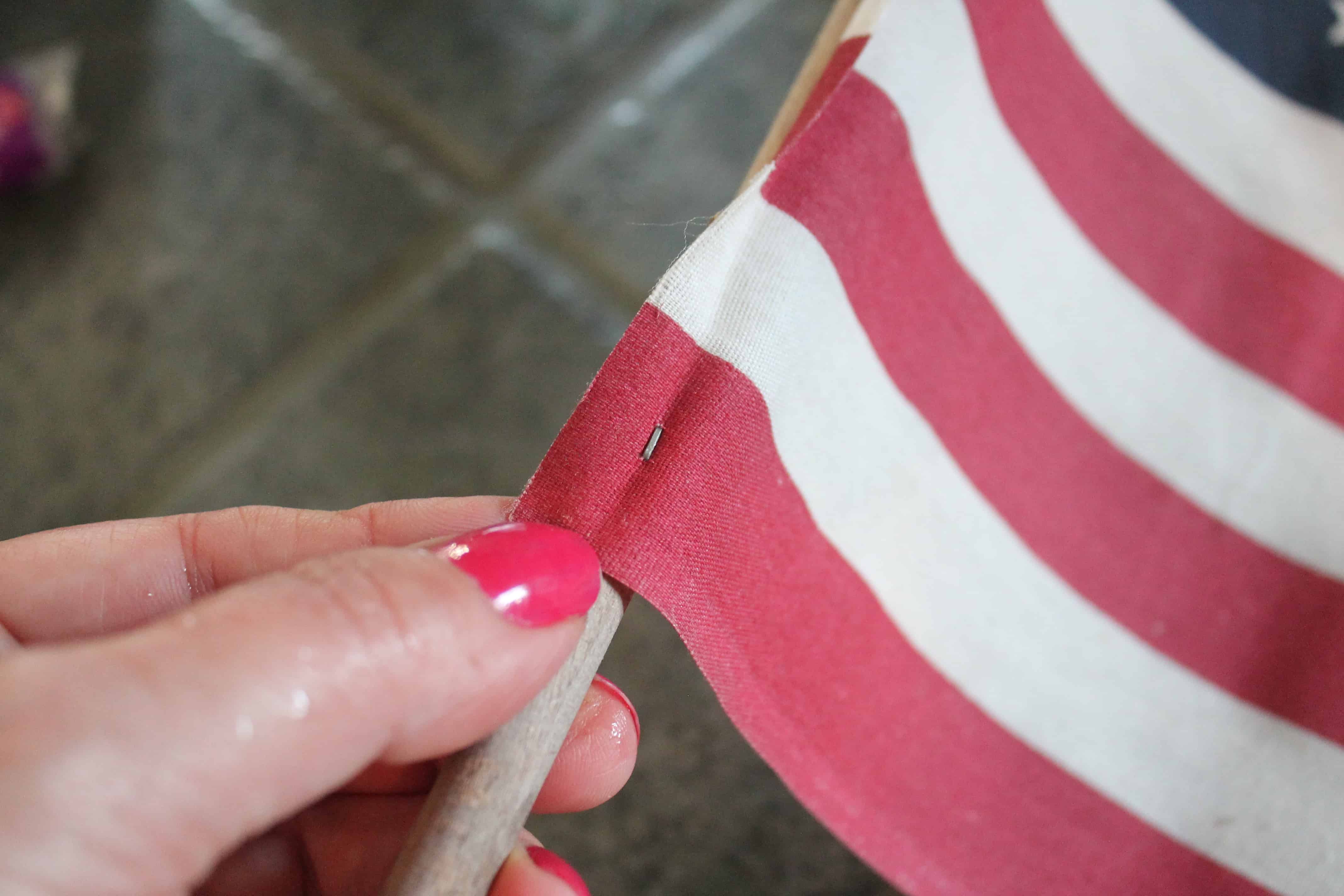 Removing Staples from flag