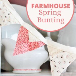 Farmhouse spring bunting from a cutter quilt