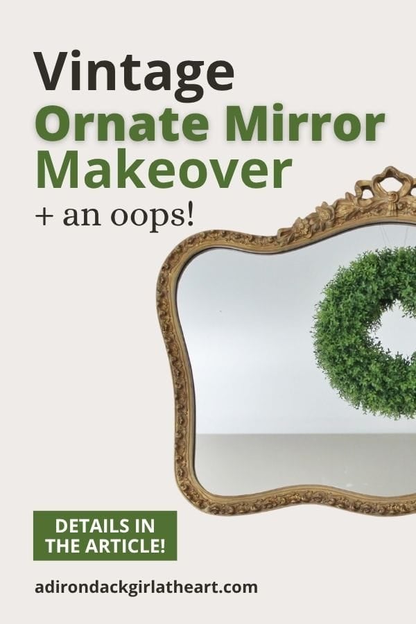 photo of half a gold ornate mirror: Vintage ornate mirror makeover
