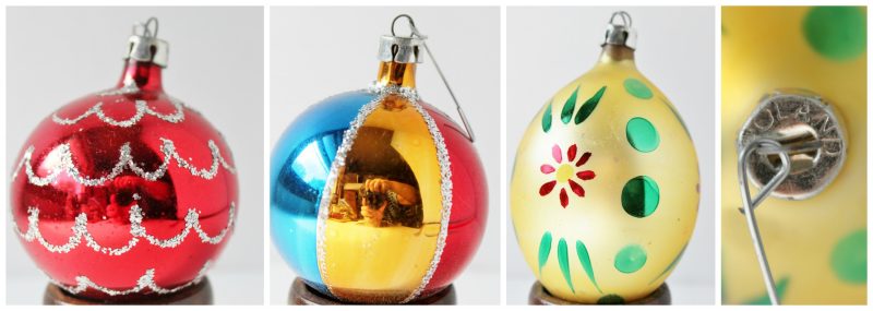 Vintage Poland Christmas Bulbs collage